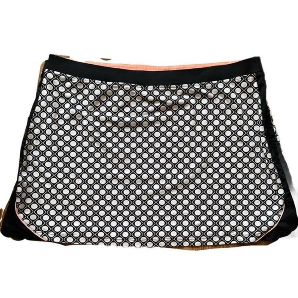 Tail Pull on Skirt -XL black /white /orange trim , polyester spandex